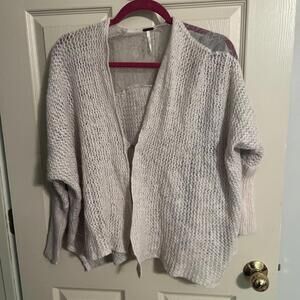 Free People Gray Lace Hook And Eye Sweater Small